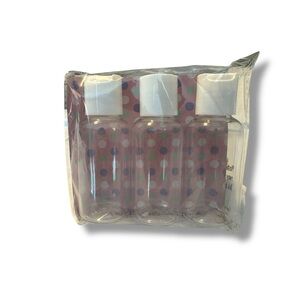 Clear Travel Bottles Set with Polka Dot Pouch